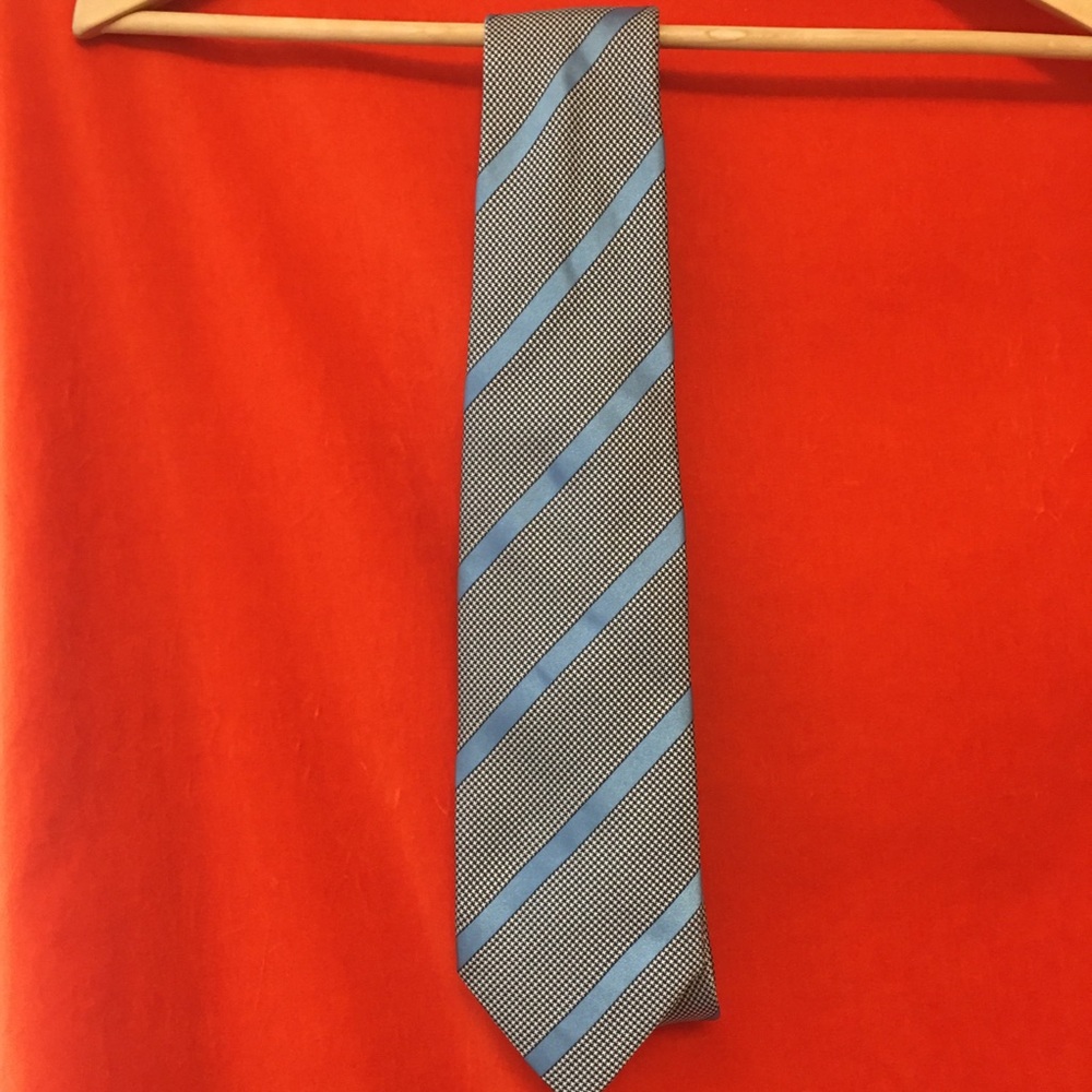 Paolo Albizzati silk necktie blue houndstooth